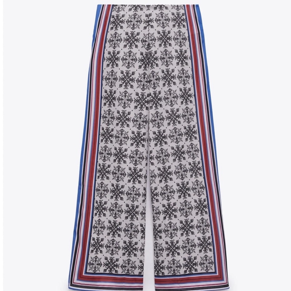 Zara scarf print palazzo pants - Picture 2 of 8